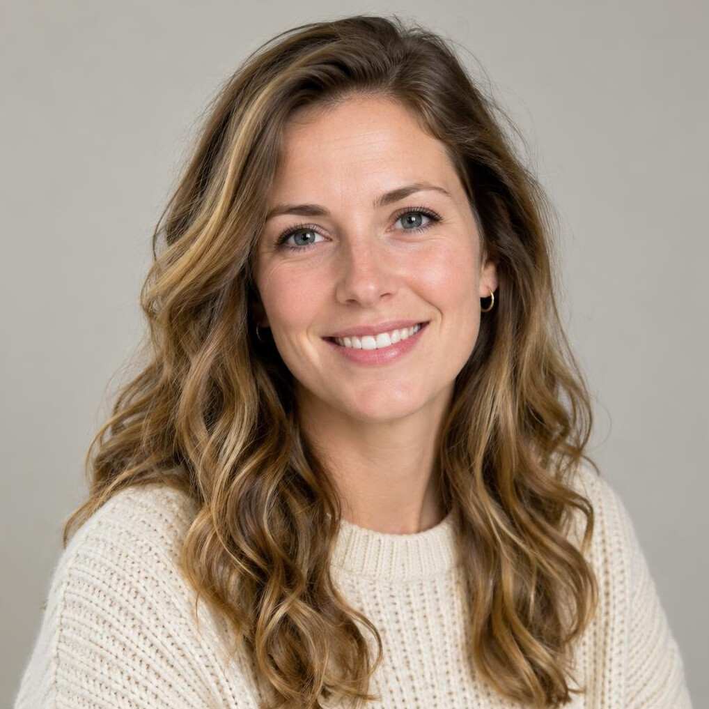 Portrait of a woman with wavy hair smiling