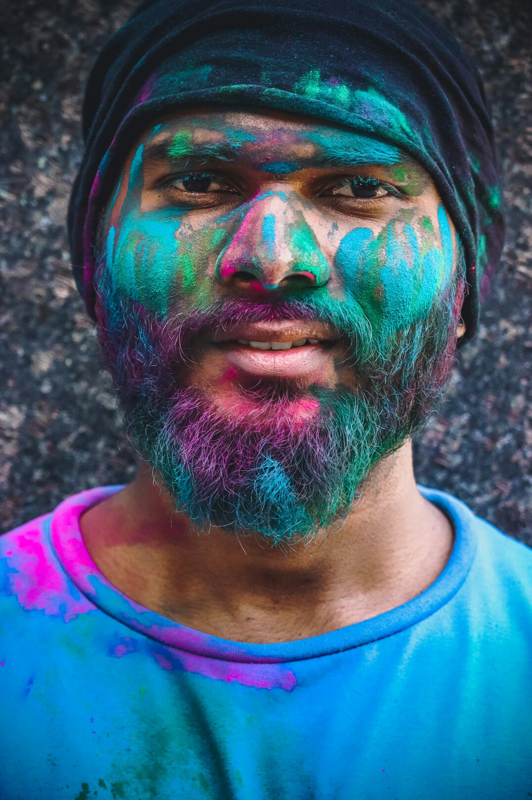Portrait of a bearded man looking at camera